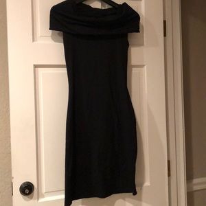 Susana Monaco black stretch off the shoulder dress